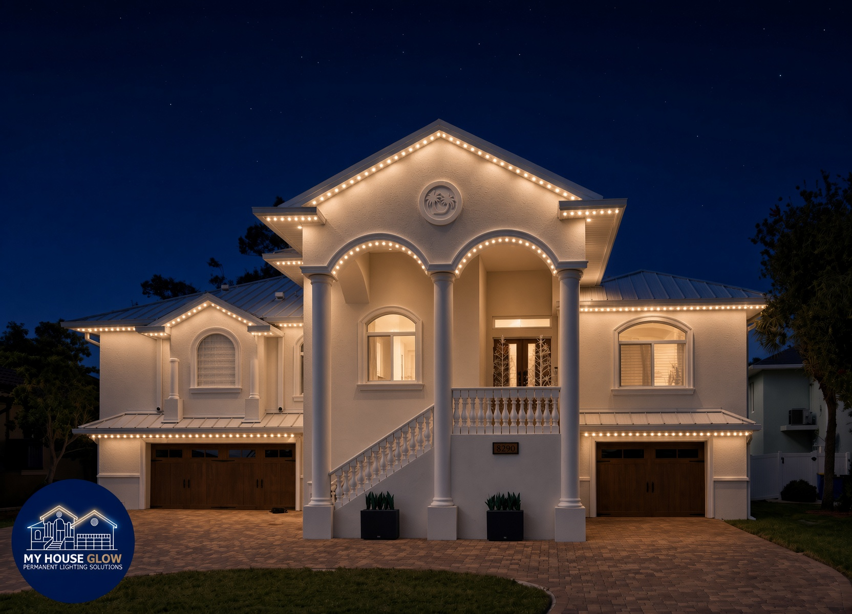 Everyday architectural lighting on a Pinellas home